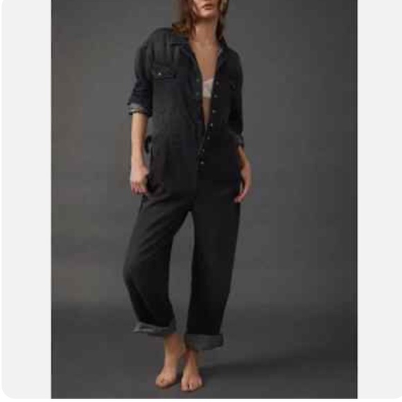 Free People Pants - Free People | NEW WITH TAG! Size Medium Black Townes Jumpsuit Coveralls